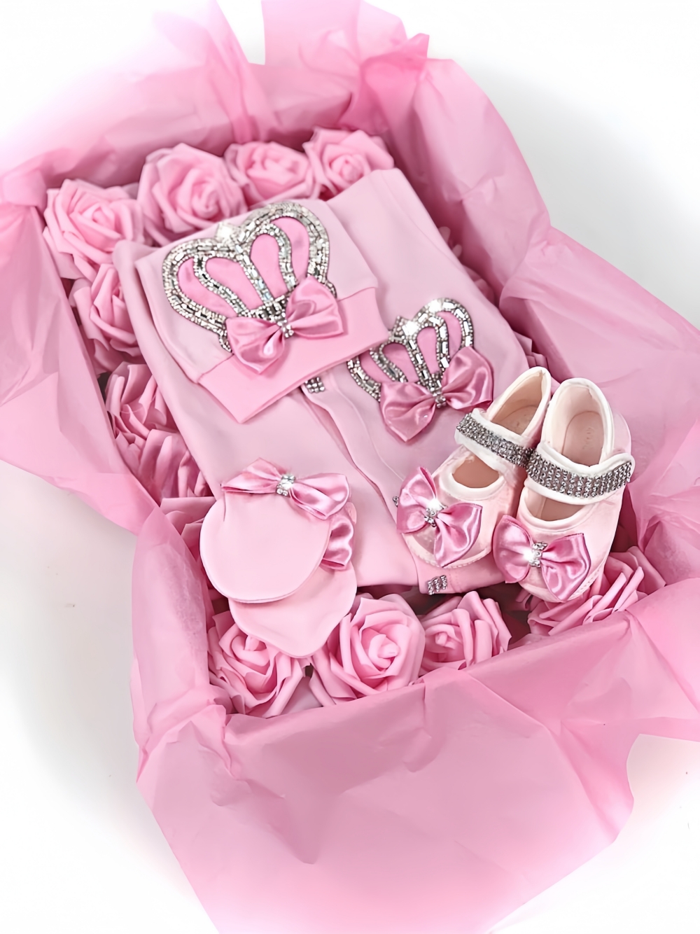 Baby Mittens Scratch - Dollbling Newborn Set Baby's Sets Rhinestone