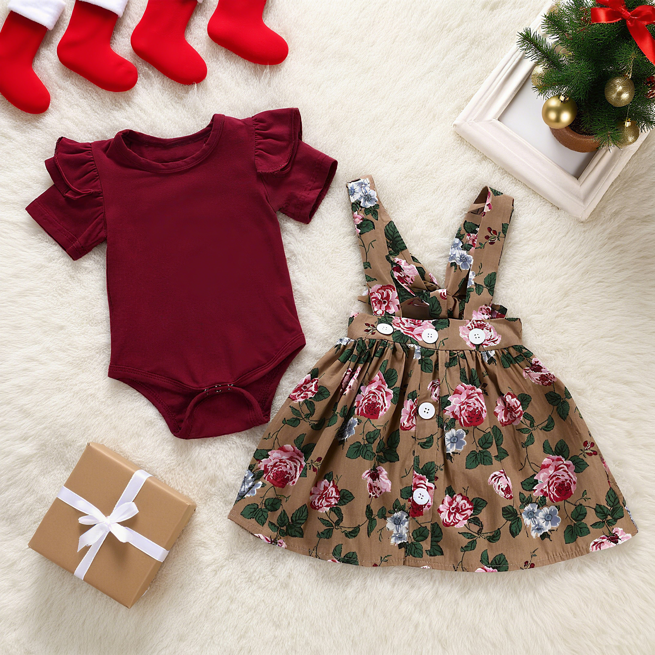 Baby Xmas Clothing - 3PCS Newborn Baby Girl Christmas Clothes