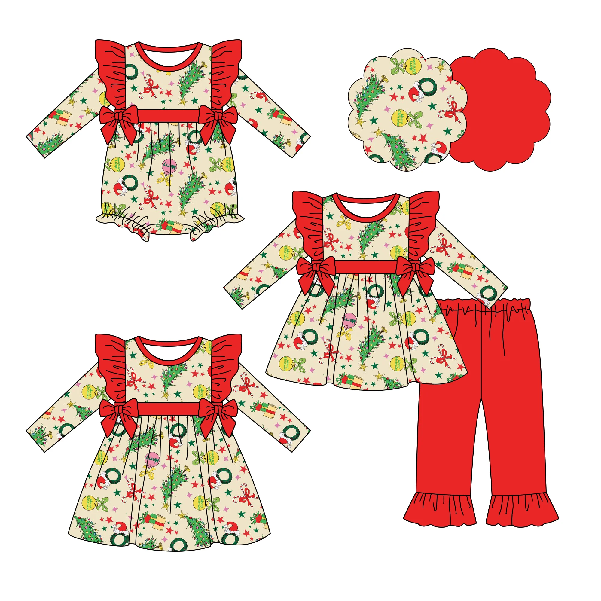 Baby X Clothing - Wholesale Christmas Clothing Christmas Tree Pattern