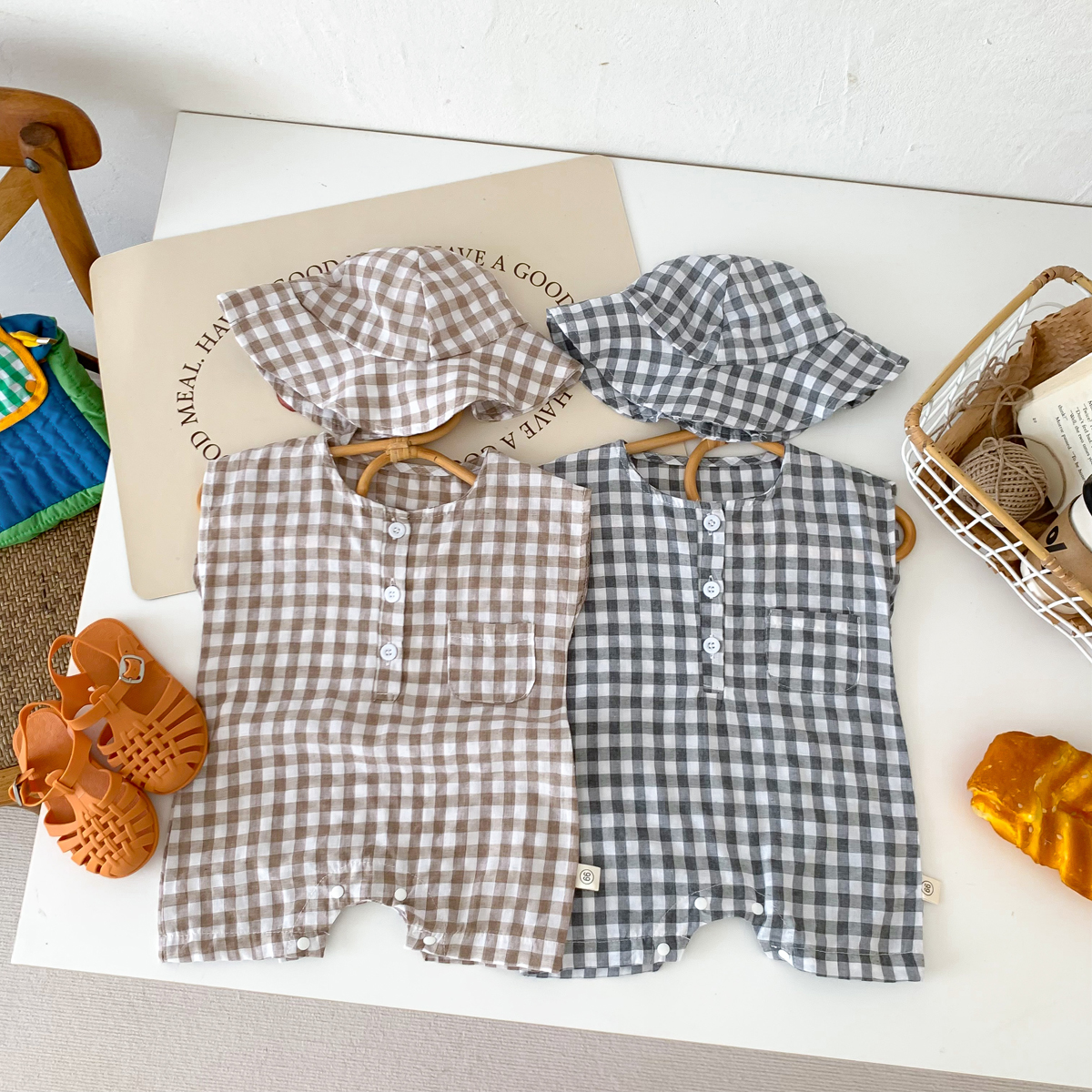 Baby Newborn Plaid Romper+Hat  - Bamboo Bodysuit Baby recensie en prijs