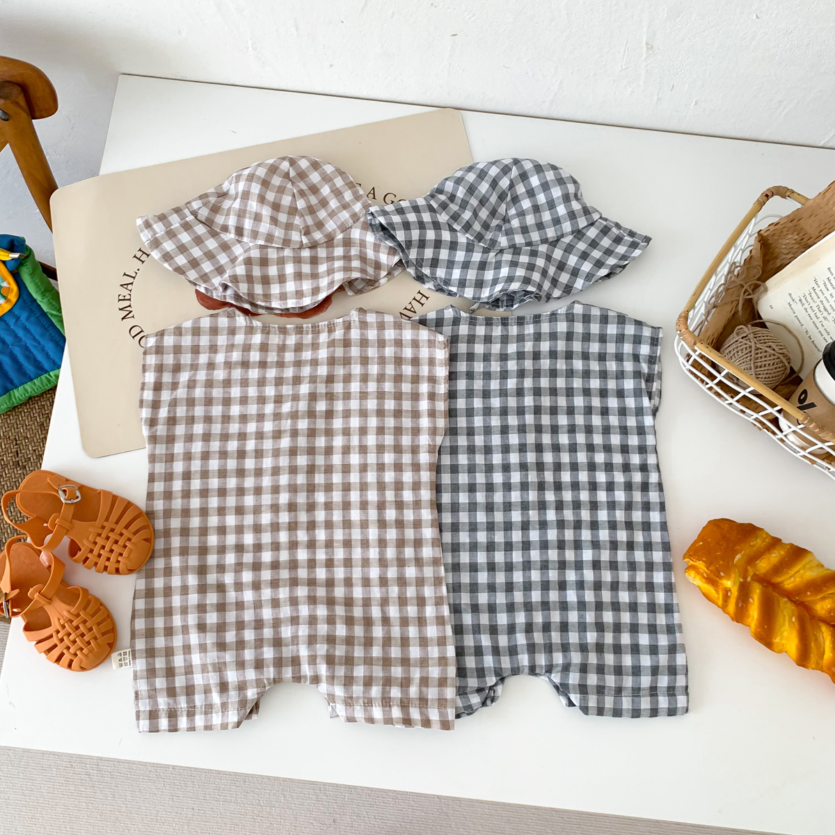 Baby Newborn Plaid Romper+Hat  - Bamboo Bodysuit Baby recensie en prijs