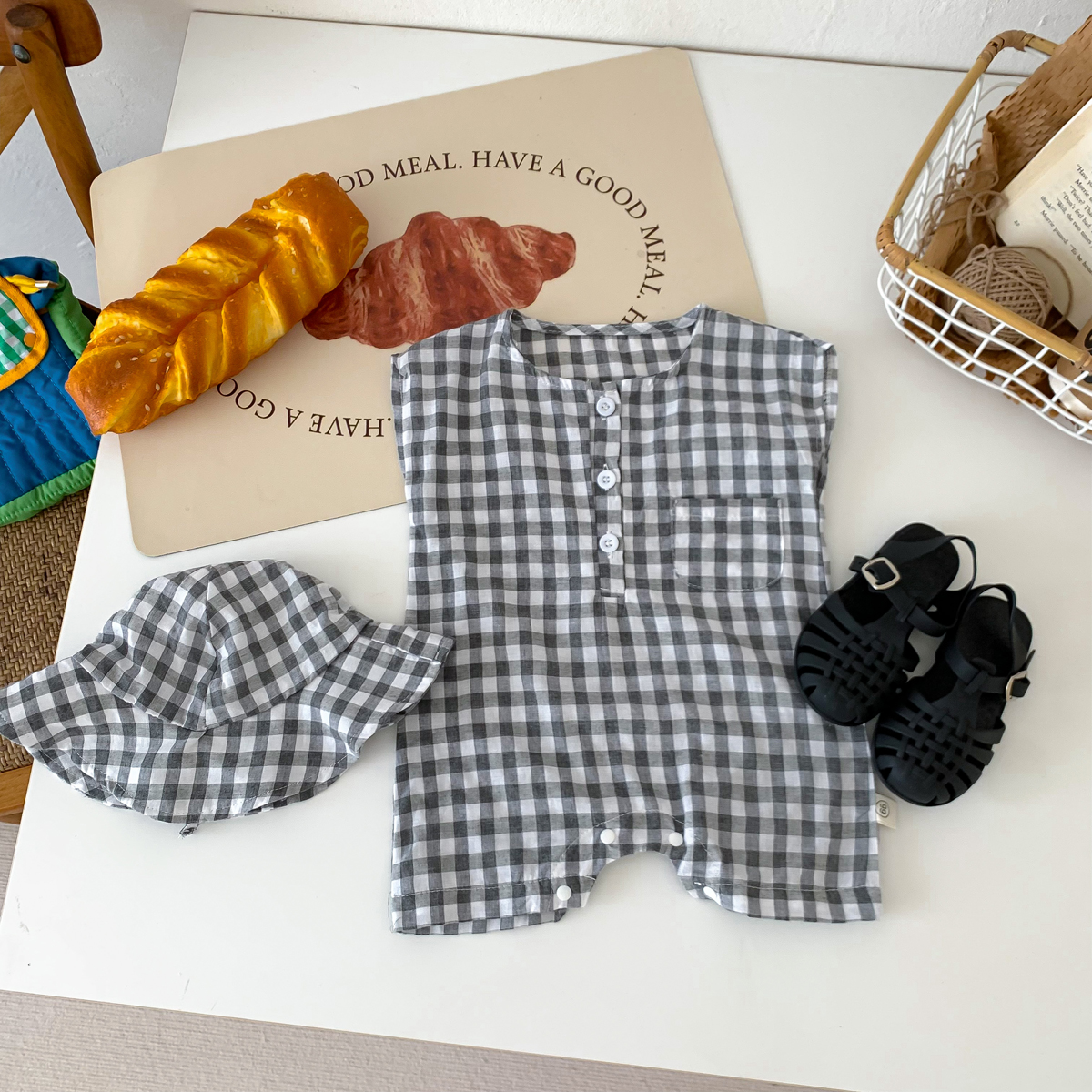 Baby Newborn Plaid Romper+Hat  - Bamboo Bodysuit Baby recensie en prijs