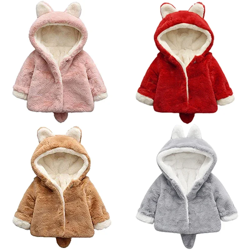 Cute Cat Ears Plush Baby Jacke - Baby Xmas Clothing recensie en prijs