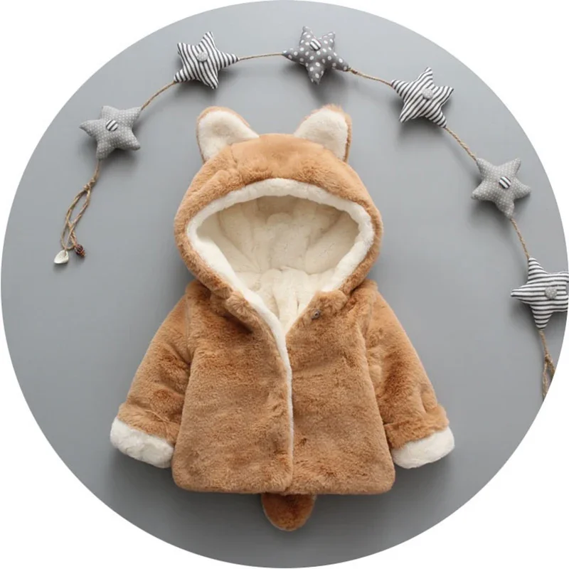 Cute Cat Ears Plush Baby Jacke - Baby Xmas Clothing recensie en prijs