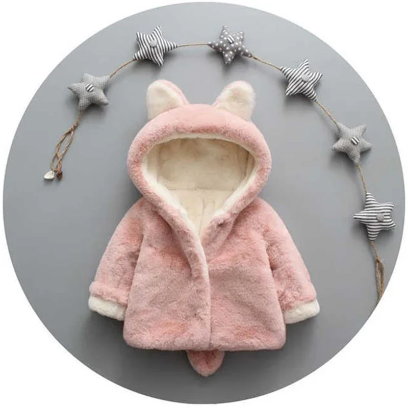 Cute Cat Ears Plush Baby Jacke - Baby Xmas Clothing recensie en prijs